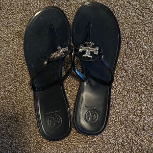 Tory Burch Glossy Black Flip Flops